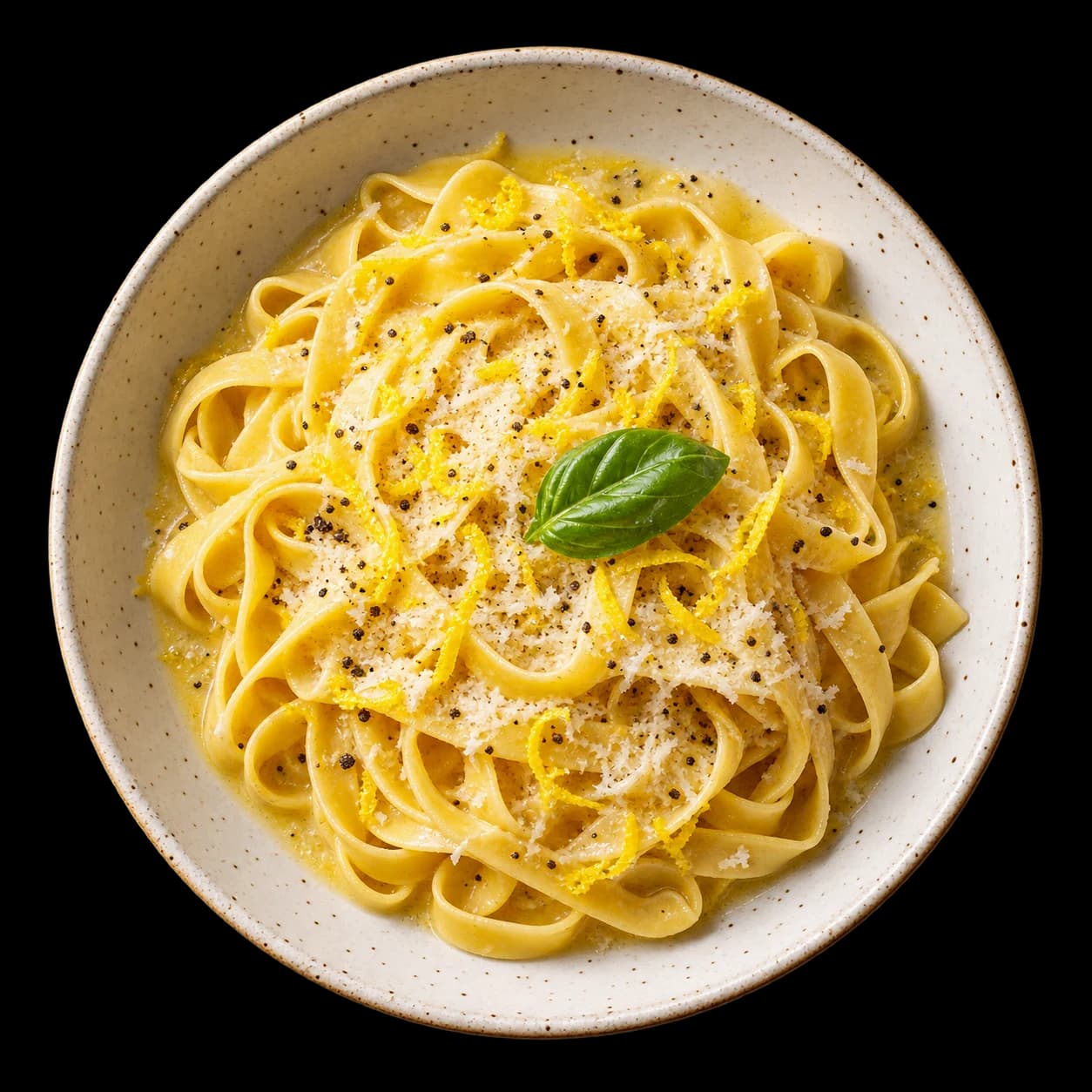 tagliatelle w cytrynowym sosie z bazylią
